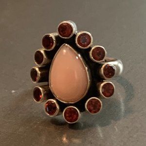 Silver and Gemstone Ring Size 6